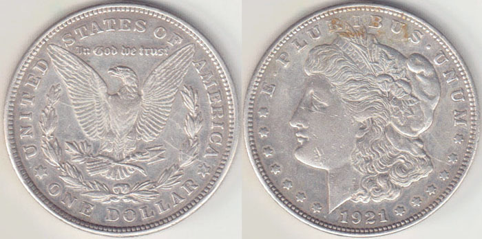 1921 USA silver $1 (Morgan) A003768
